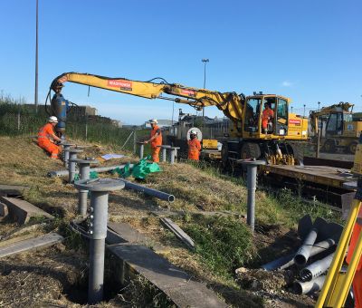 Screw piling raised foundation