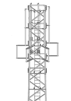 cranked antenna poles telecoms tower