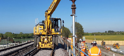 screw piles for rail gantry
