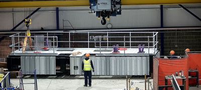 Prefabricated staging platform at FLI