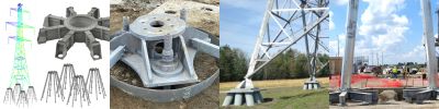 Screw pile foundations for transmission pylons