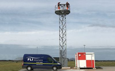 Tacan radar installed on FLI SLP4 slimline tower