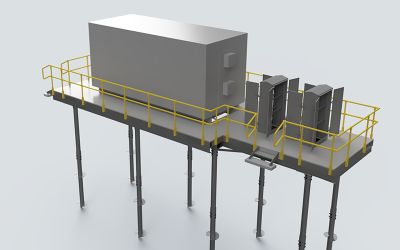 REB platform with screw pile foundation by FLI