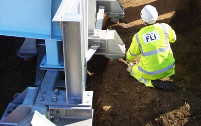Steel bridge with screw pile foundation by FLI Structures