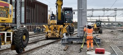 screw piles for rail gantry