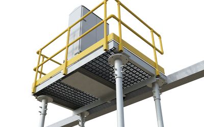 FLI LOC platform on four small diameter screw piles