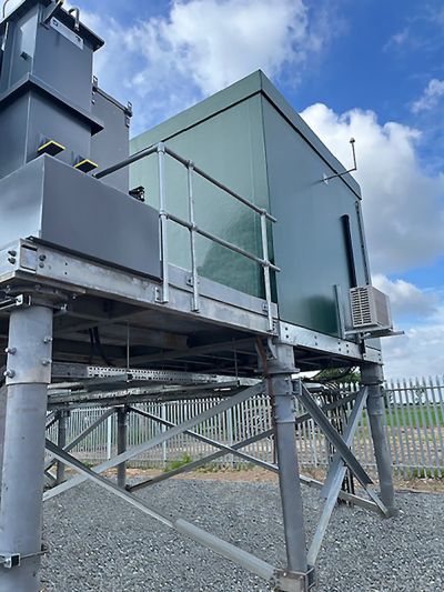 Substation in flood zone raised on screw piles