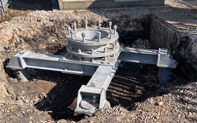 GSMr monopole grillage foundation