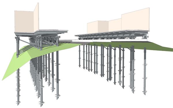 Single Screw Rising Platform Station Platform Foundations & Screw Piles | FLI Structures