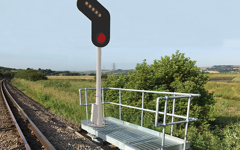 rail hinged signal post lightweight signal post